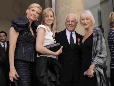 Mafalda Von Hessen; Lady Helen Taylor; Giorgio Armani; Helen Miller (Left to Right) Conferimento Legion d'Honneur a Giorgio Armani Parigi Eliseo 03 Luglio 2008 ph Stefano Guindani©sgp id 33867